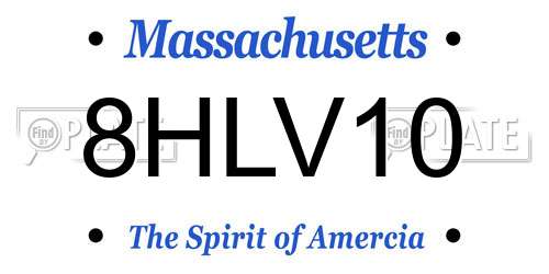 8HLV10 Massachusetts License Plate