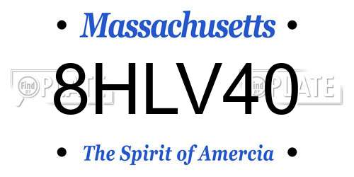 8HLV40 Massachusetts License Plate