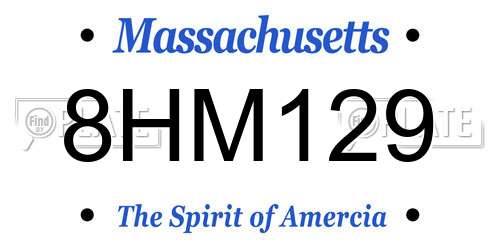 8HM129 Massachusetts License Plate