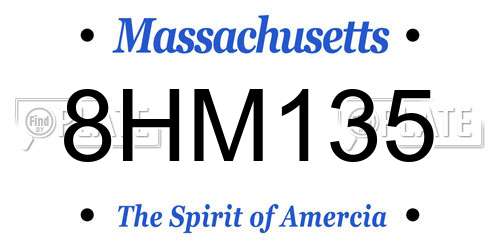 8HM135 Massachusetts License Plate