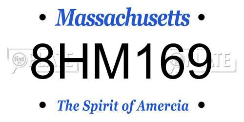 8HM169 Massachusetts License Plate