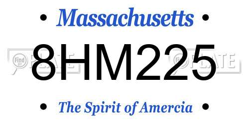 8HM225 Massachusetts License Plate