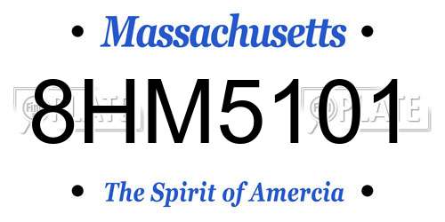 8HM5101 Massachusetts License Plate