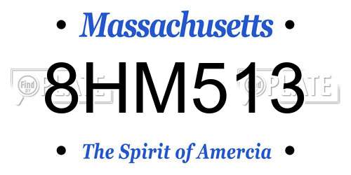 8HM513 Massachusetts License Plate