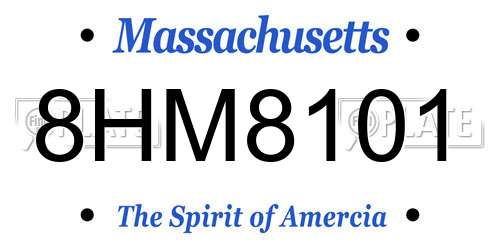 8HM8101 Massachusetts License Plate