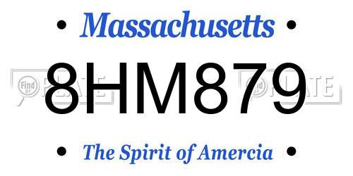 8HM879 Massachusetts License Plate
