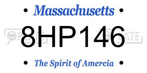 8HP146 Massachusetts License Plate