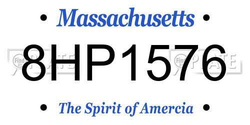 8HP1576 Massachusetts License Plate