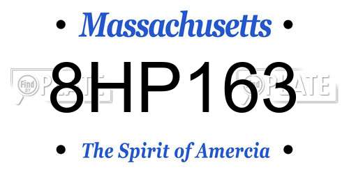 8HP163 Massachusetts License Plate