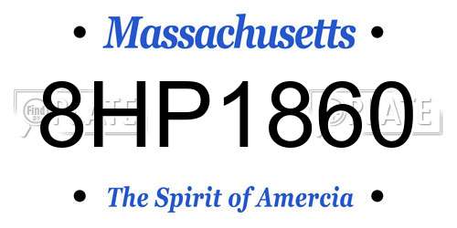 8HP1860 Massachusetts License Plate