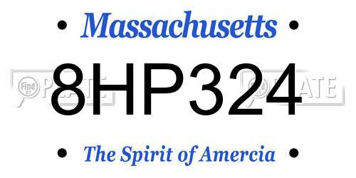 8HP324 Massachusetts License Plate