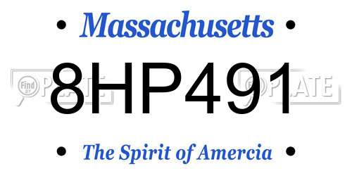 8HP491 Massachusetts License Plate