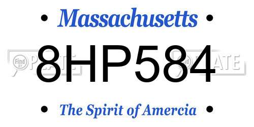 8HP584 Massachusetts License Plate