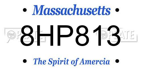 8HP813 Massachusetts License Plate