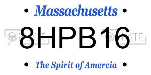 8HPB16 Massachusetts License Plate