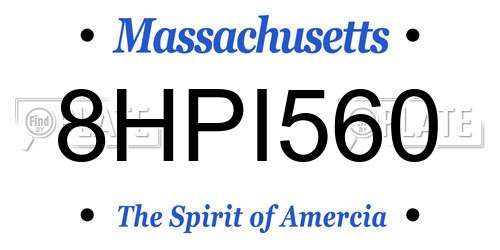 8HPI560 Massachusetts License Plate