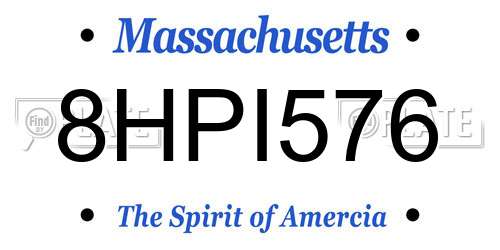 8HPI576 Massachusetts License Plate