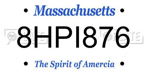 8HPI876 Massachusetts License Plate