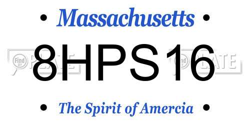 8HPS16 Massachusetts License Plate