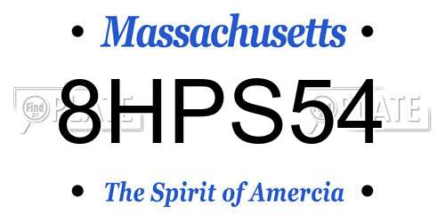 8HPS54 Massachusetts License Plate
