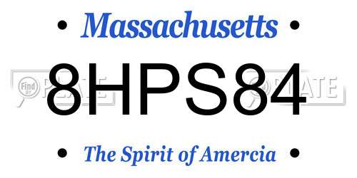 8HPS84 Massachusetts License Plate
