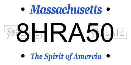 8HRA50 Massachusetts License Plate