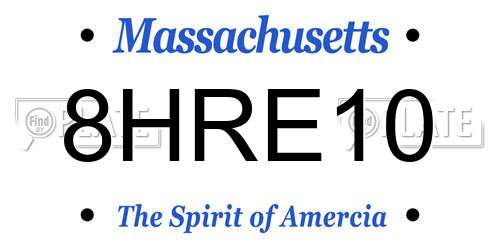 8HRE10 Massachusetts License Plate