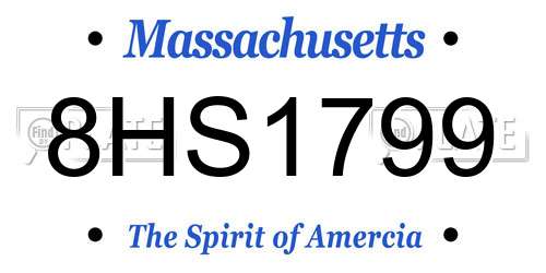 8HS1799 Massachusetts License Plate