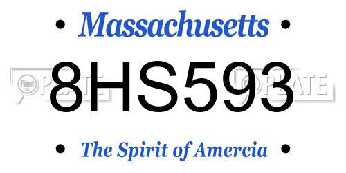 8HS593 Massachusetts License Plate
