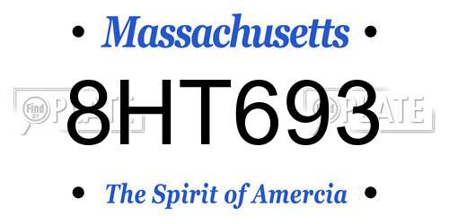 8HT693 Massachusetts License Plate