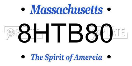 8HTB80 Massachusetts License Plate
