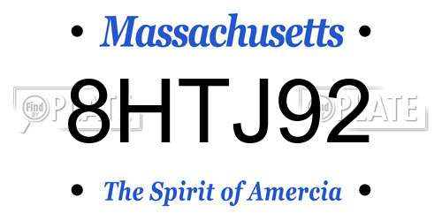 8HTJ92 Massachusetts License Plate
