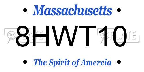 8HWT10 Massachusetts License Plate