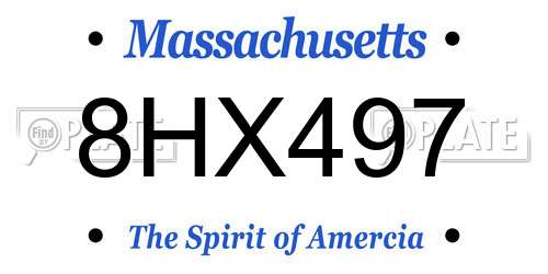 8HX497 Massachusetts License Plate
