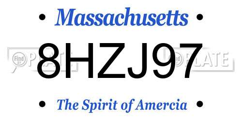 8HZJ97 Massachusetts License Plate