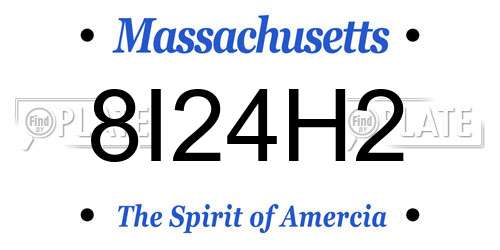 8I24H2 Massachusetts License Plate