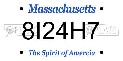 8I24H7 Massachusetts License Plate