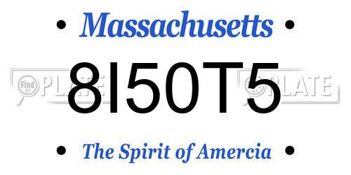 8I50T5 Massachusetts License Plate