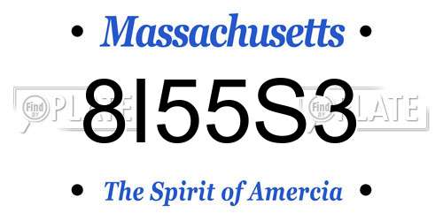 8I55S3 Massachusetts License Plate