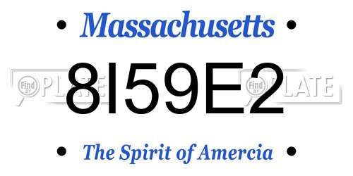 8I59E2 Massachusetts License Plate
