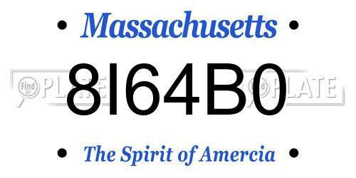 8I64B0 Massachusetts License Plate