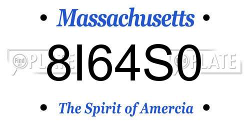 8I64S0 Massachusetts License Plate