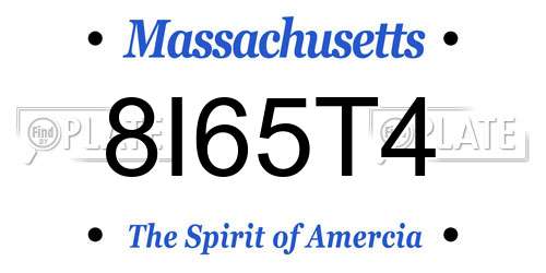 8I65T4 Massachusetts License Plate