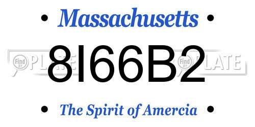 8I66B2 Massachusetts License Plate