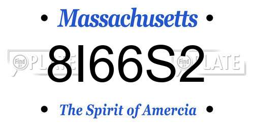 8I66S2 Massachusetts License Plate