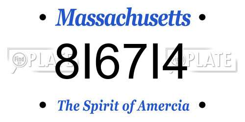 8I67I4 Massachusetts License Plate