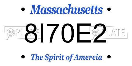 8I70E2 Massachusetts License Plate
