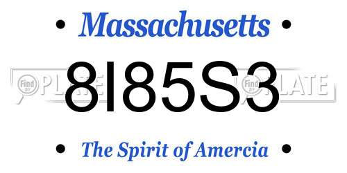 8I85S3 Massachusetts License Plate