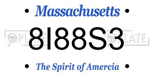 8I88S3 Massachusetts License Plate