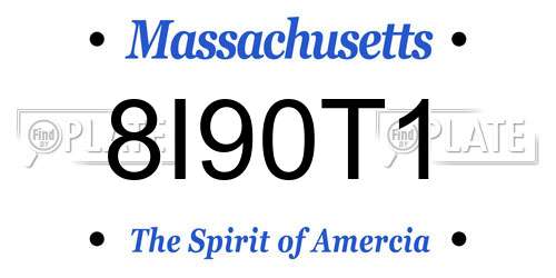 8I90T1 Massachusetts License Plate
